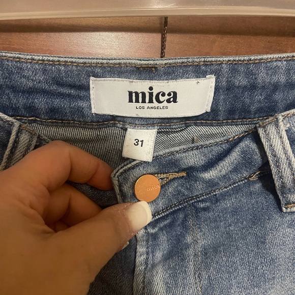 Mica Light Blue Cropped Jeans. High Rise Cropped flare - Picture 4 of 9